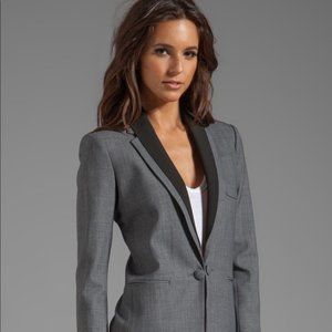 THEORY Charcoal Donelly Jacket W/ Black Trim. EUC. Sz 8